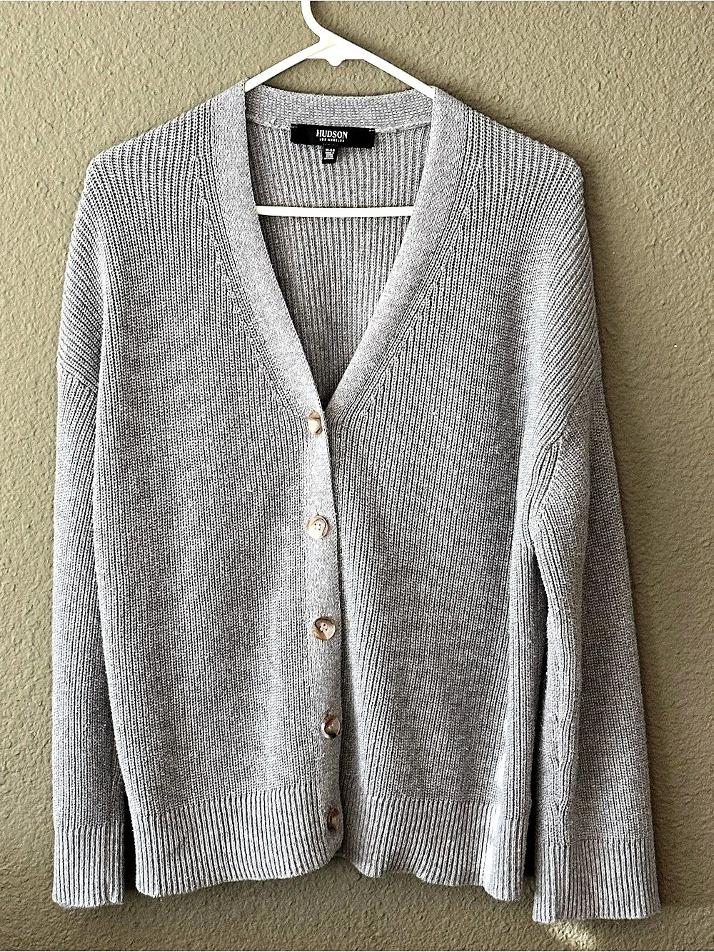 HUDSON Gray Knit Cardigan Size XL Like New